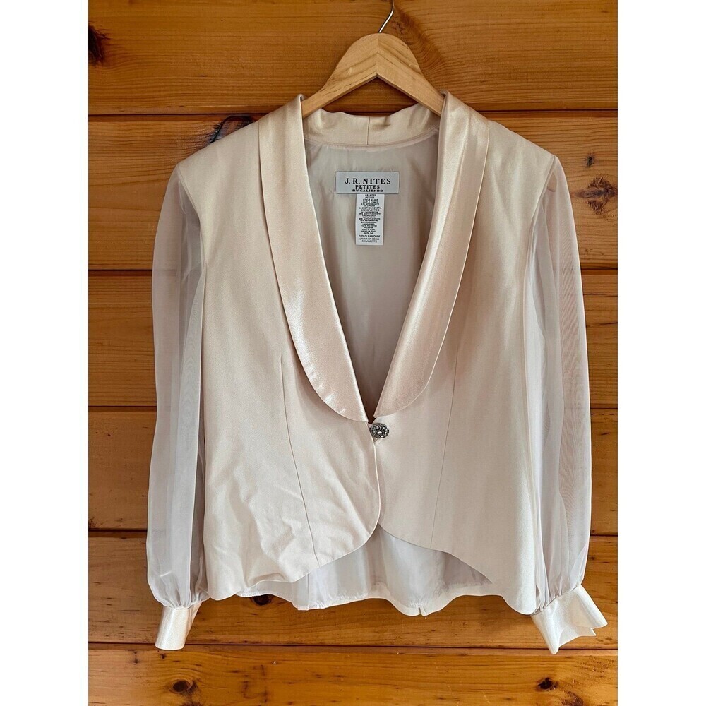 VTG J.R. NITES By CALIENDO Petites Sheer Sleeve Jacket 14
